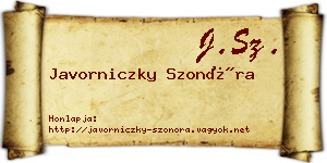 Javorniczky Szonóra névjegykártya